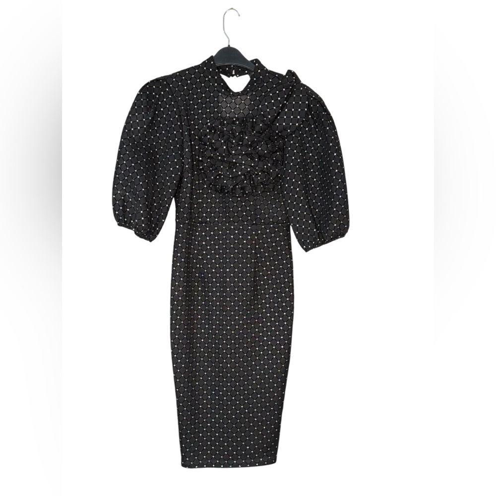 Elegant Black Polka Dot Dress